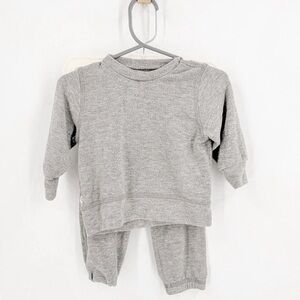 Gray Matching Loungewear Set Soft Cotton Blend